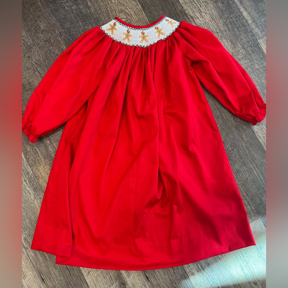 Smocked girls Christmas dress